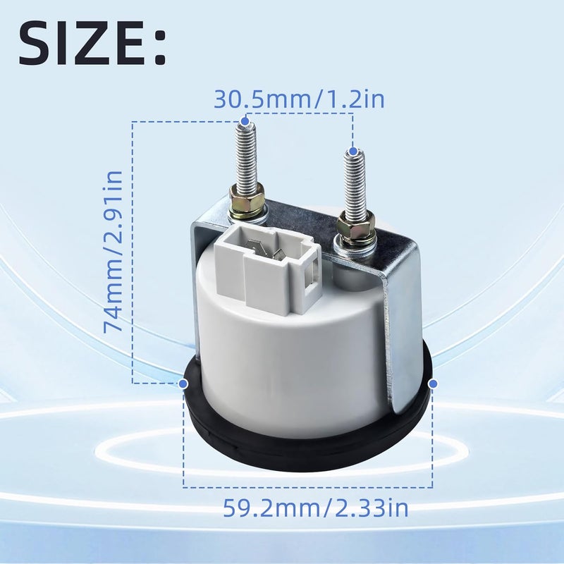 Flylin عداد ساعات كواتز AC/DC 12-36V، عداد ساعات دائري مع أطراف توصيل، عداد ساعات بحري للقوارب للسيارات ATV UTV الثلجية والجرارات والمولدات - Image 3